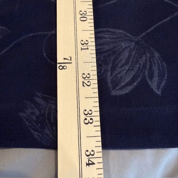 Betsy & Adam Vintage Pullover Sheath Dress Navy Blue Laser Floral Design Size 8 - Picture 9 of 10